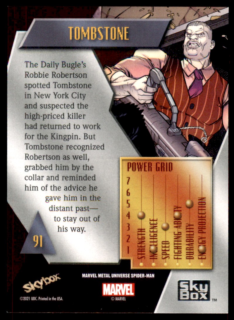 2021 Marvel Metal Universe Spider-Man Yellow FX Parallel #91