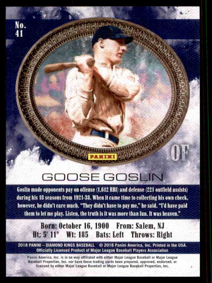 2018 Diamond Kings Diamond Kings Goose Goslin #41 card back image