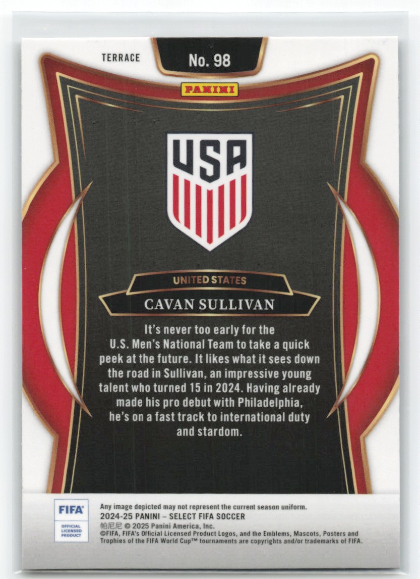 2024 Select FIFA Cavan Sullivan #98 card back image