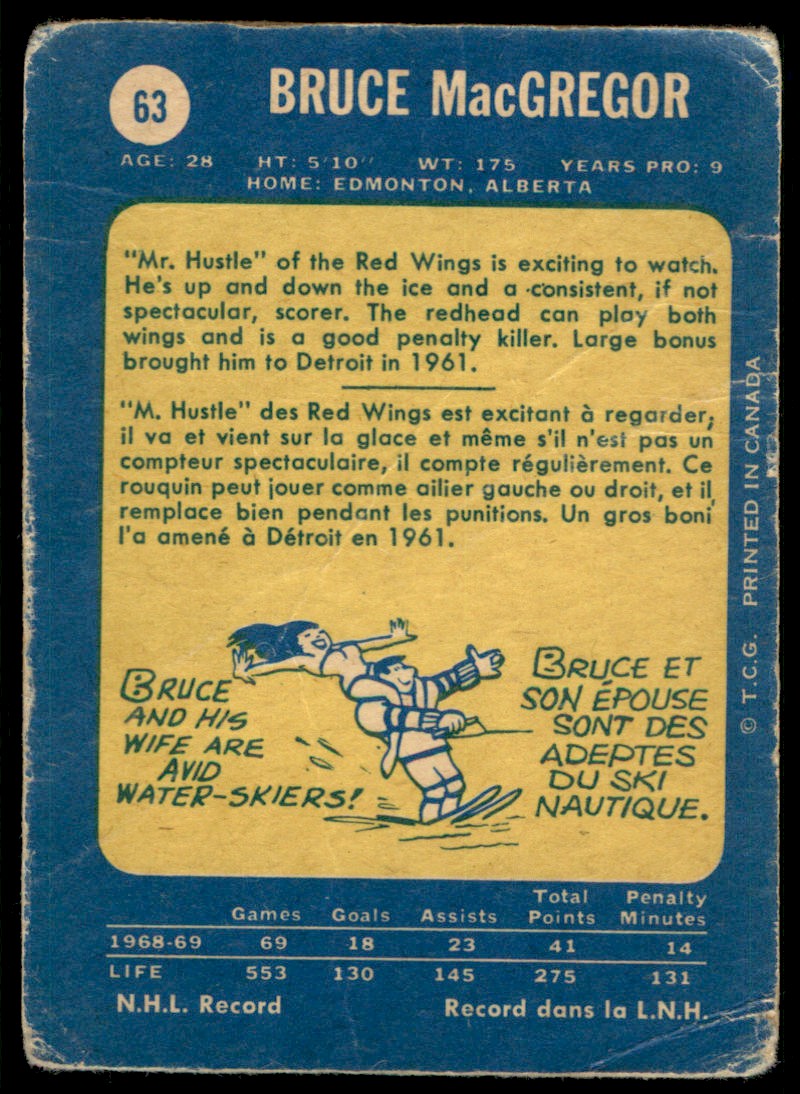 1969-70 O-Pee-Chee Bruce MacGregor #63 card back image