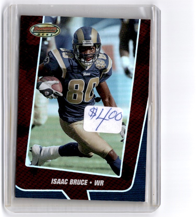2005 Bowman's Best Refractor Isaac Bruce /500 St. Louis Rams #21