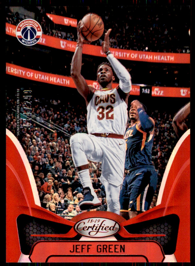 2018-19 Panini Certified Red Jeff Green 114/299 Washington Wizards
