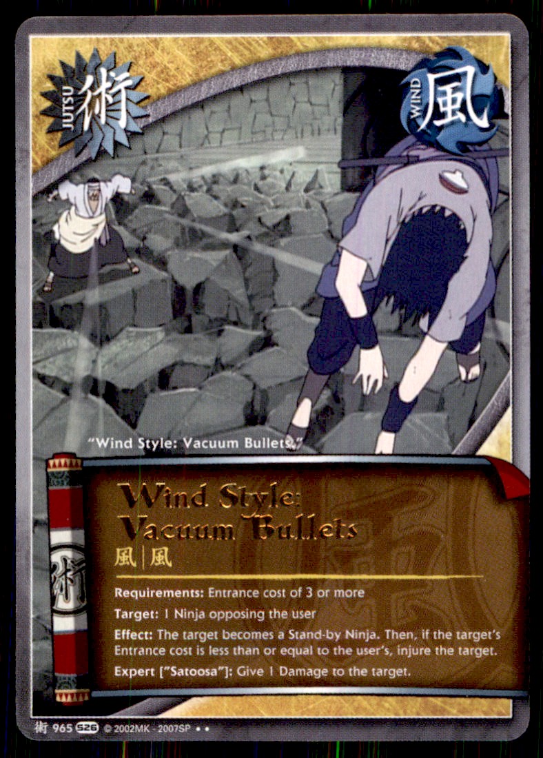Naruto CCG Wind Style: Vacuum Bullets #965 Gold Text | eBay