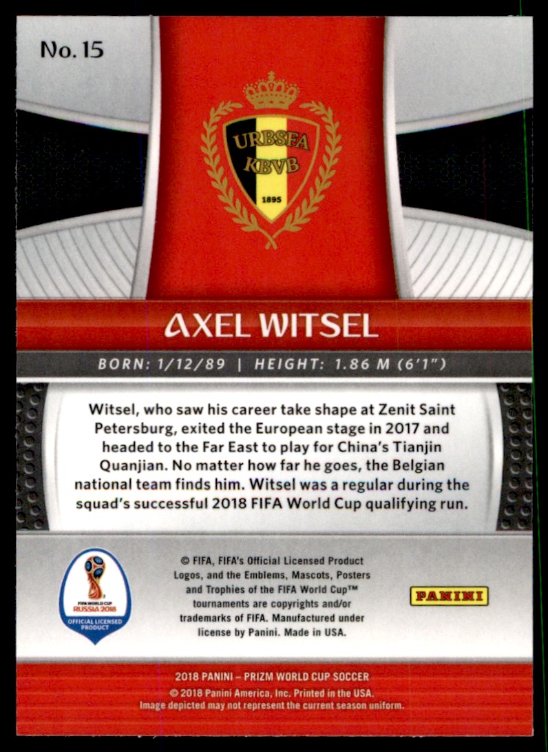 2018 Panini Prizm World Cup Axel Witsel Belgium #15 | eBay