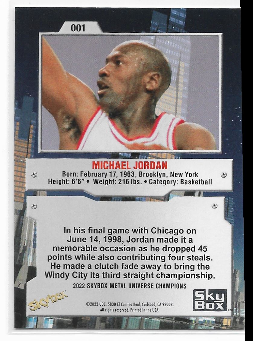 2021 Upper Deck Michael Jordan Platinum Legacy 1/1 Auto #6