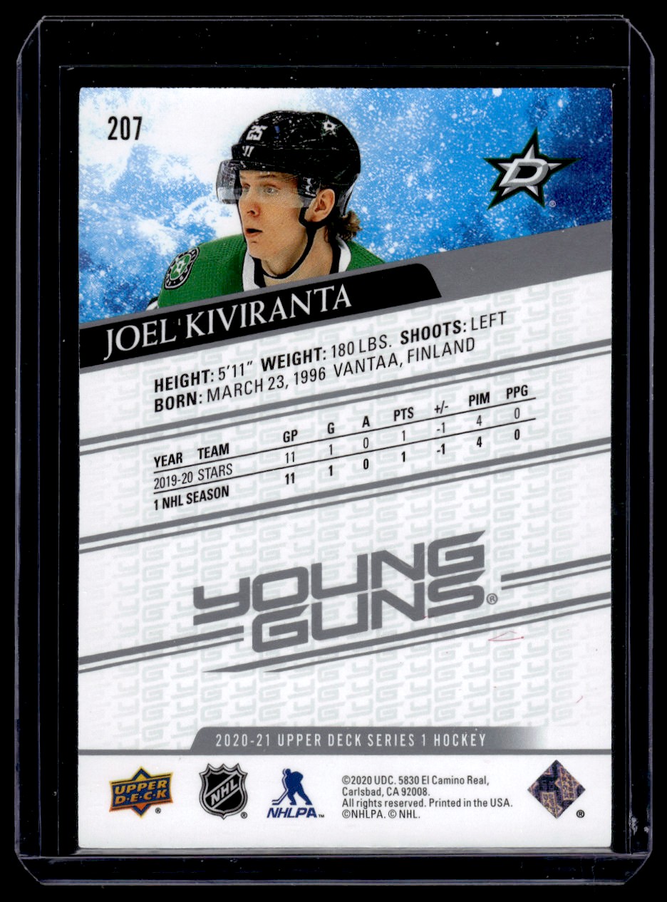2020-21 Upper Deck Joel Kiviranta #207 card back image