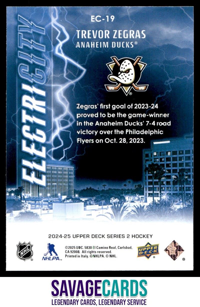 2024-25 Upper Deck ElectriCITY Trevor Zegras #EC-19 Anaheim Ducks