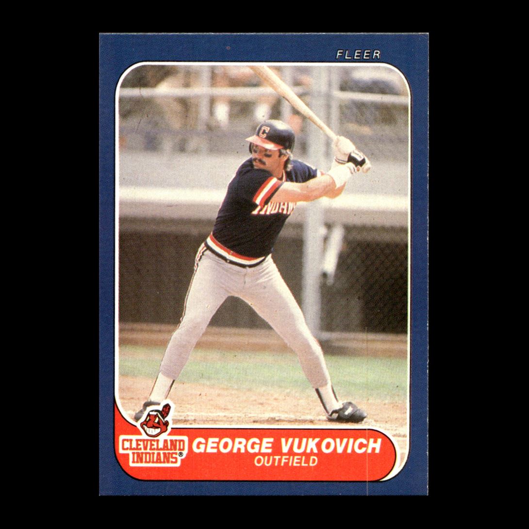 George Vukovich 1986 Fleer Cleveland Indians #598 R318I 100 | eBay