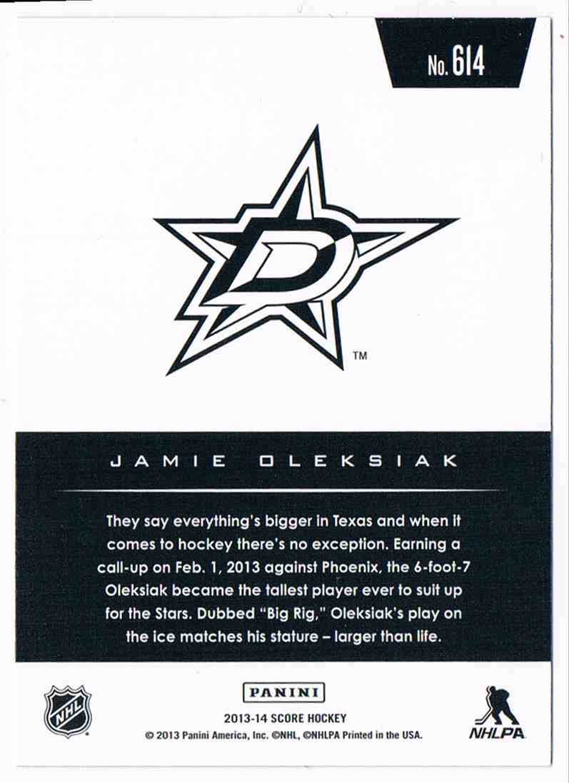 2013 14 Panini Score Black Jamie Oleksiak 614 On Kronozio