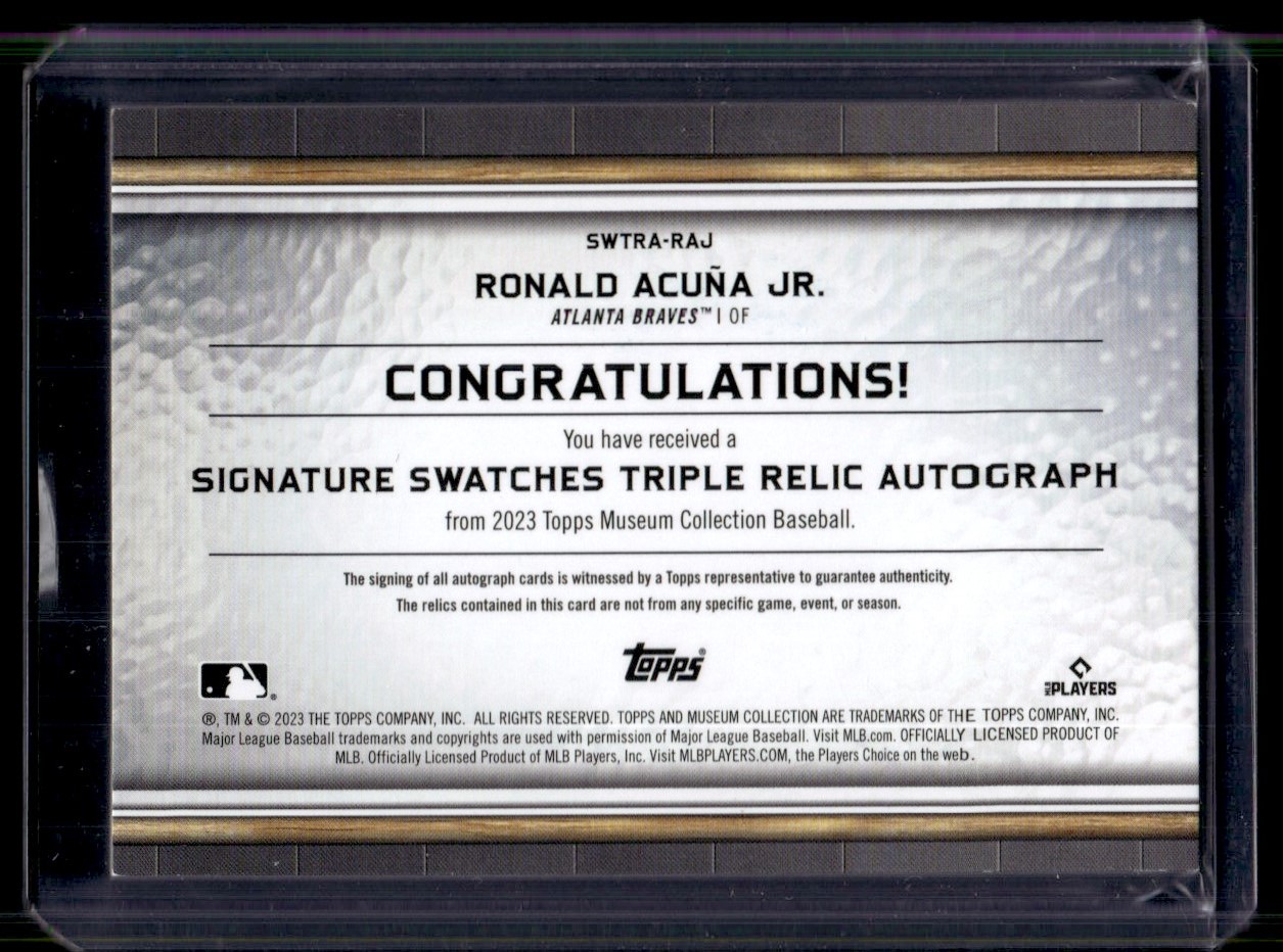 2023 Topps Museum Collection Sig Swatches Triple Relic Auto Ronald 