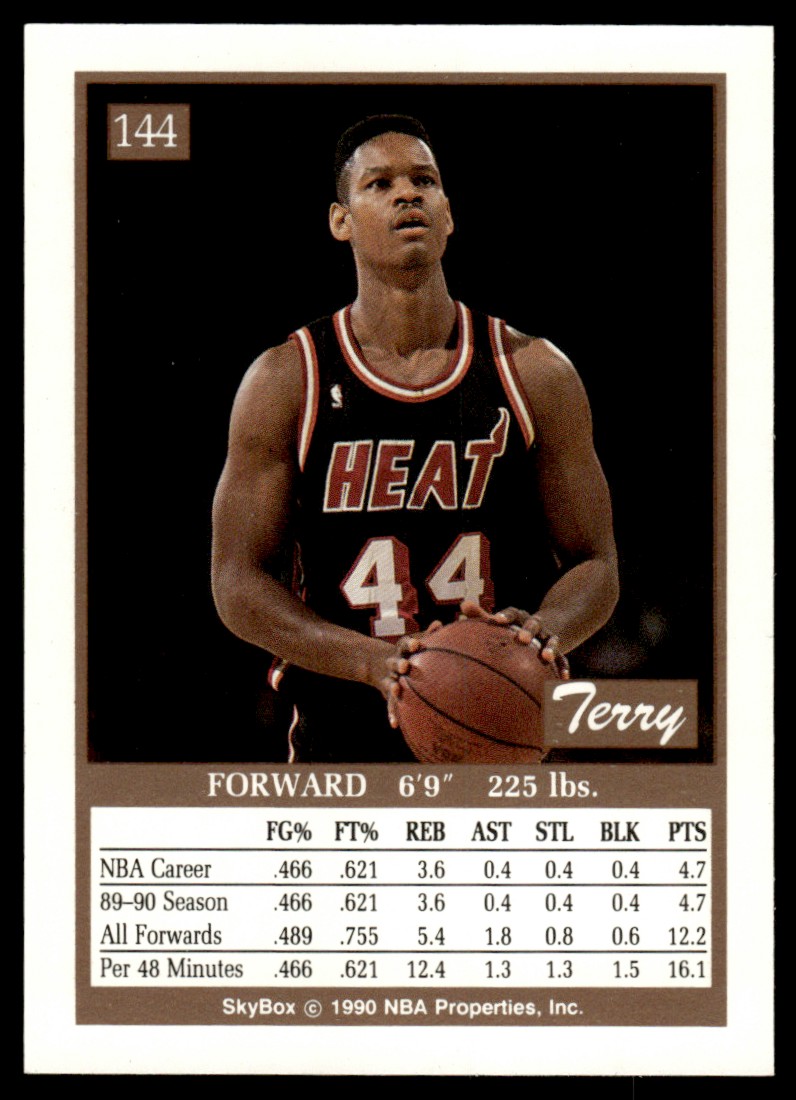 1990-91 SkyBox Terry Davis #144 card back image