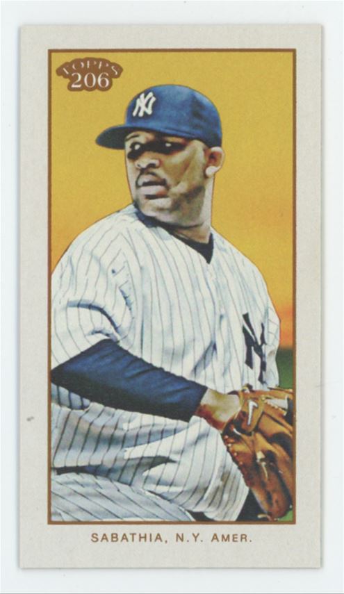 cc sabathia tobacco CC Sabathia 2009 Topps 206 Mini Piedmont Back #231 New York Yankees