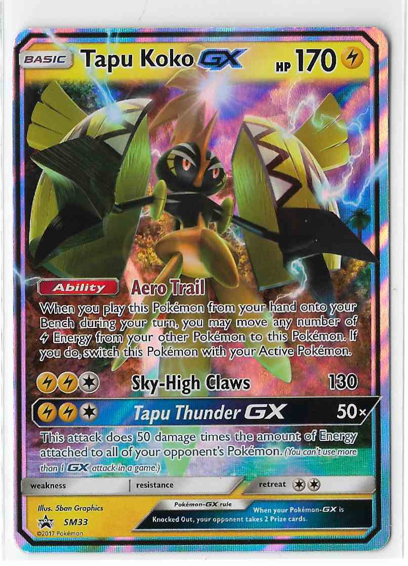 1999 Pokemon Tapu Koko Gx Promo Sm33 Holo Nm On