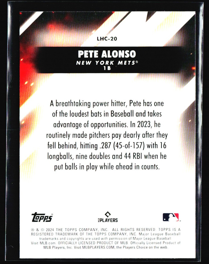2024 Topps Update Let Him Cook Pete Alonso #LHC-20 card back image