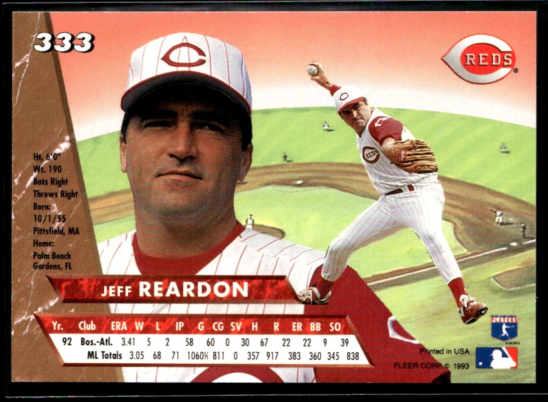 1993 Fleer Ultra Jeff Reardon Cincinnati Reds #333 | eBay