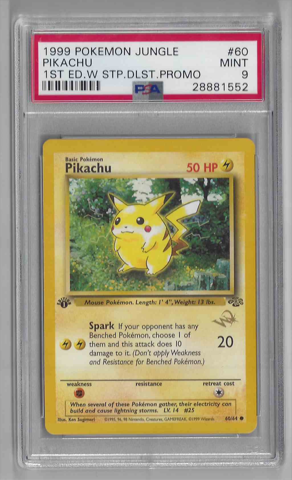 1999 Pokemon 1st Edition Jungle Pikachu 60 On Kronozio