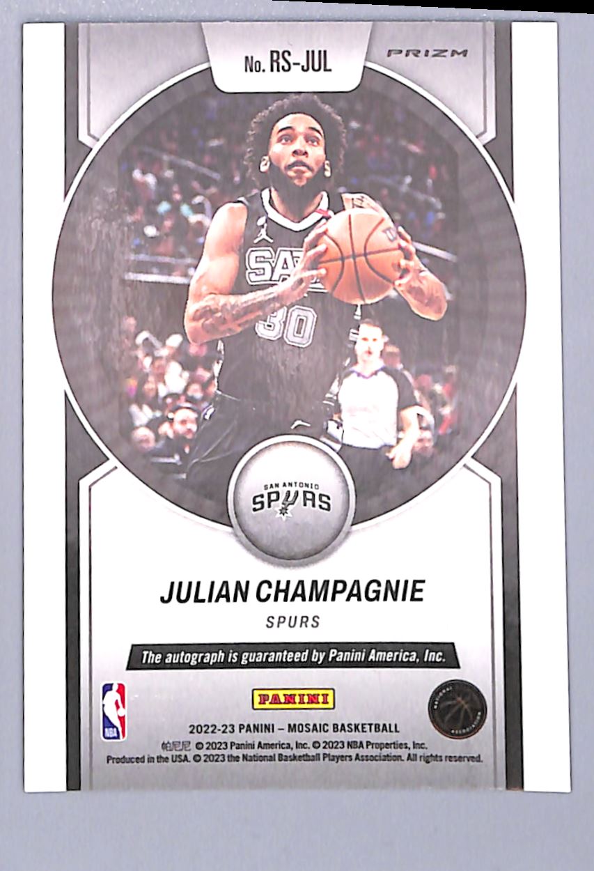 Cilver Script Card 2022-23 Panini Mosaic Silver Scripts Prizm Auto Julian Champagnie #124 ...