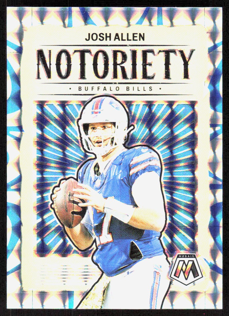 2024 Mosaic Notoriety Reactive Blue Josh Allen 97/99 Buffalo Bills