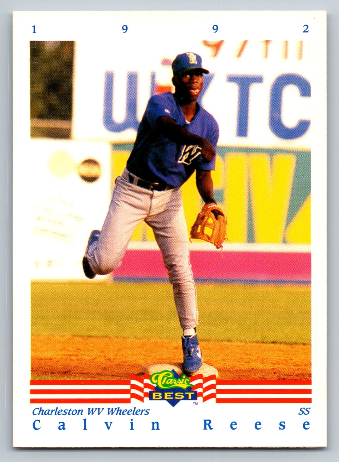 1992 Stadium Club Dome Baseball Calvin Pokey Reese Rookie Card at
