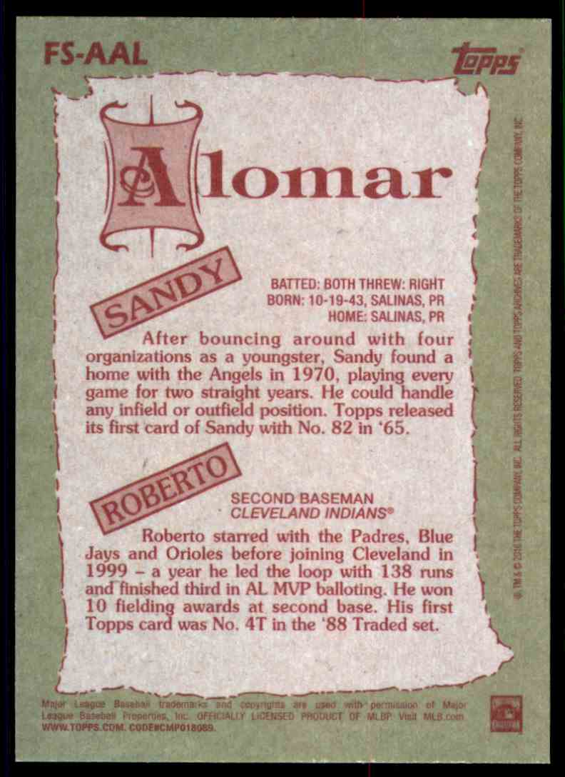 2016 Topps Archives '85 Father Son Sandy Alomar Sr ...