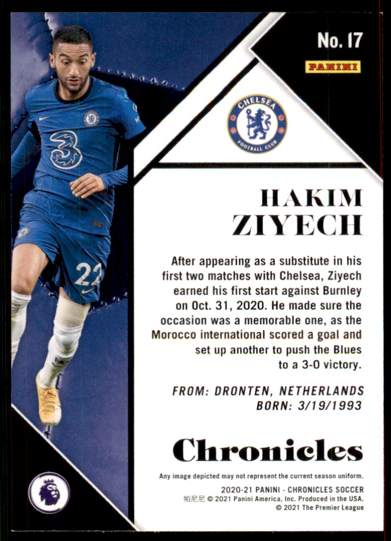 2020-21 Panini Chronicles Hakim Ziyech Chelsea FC #17 Soccer | eBay