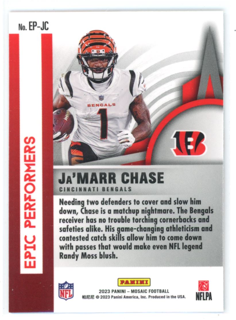 2023 Panini Mosaic Epic Performers Ja'Marr Chase Cincinnati