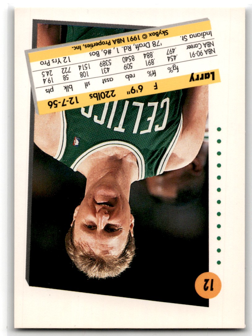 1991-92 SkyBox Larry Bird #12 card back image