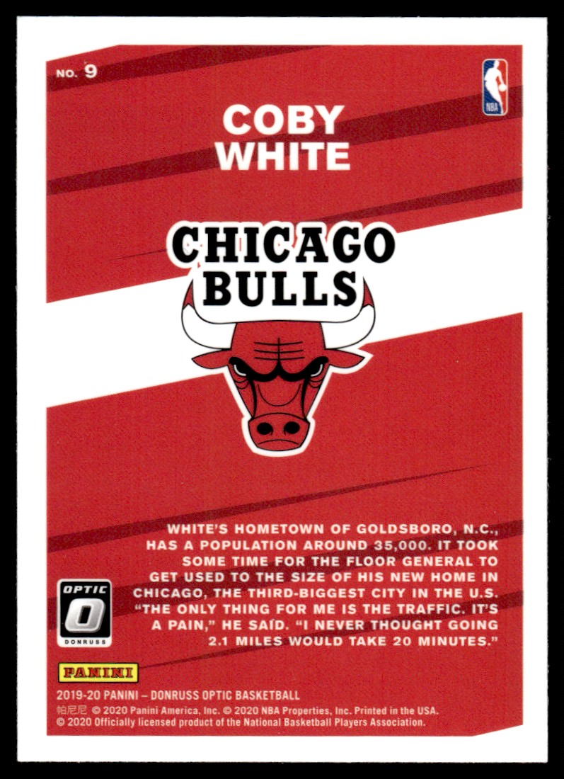 2019-20 Donruss Optic My House! Coby White Chicago Bulls #9 | eBay