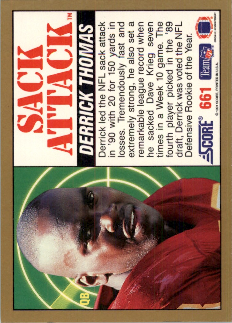 1991 Score NFL Derrick Thomas #661 | eBay