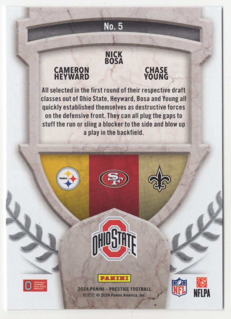 2024 Panini Prestige Alma Maters Heyward/Bosa/Young Ohio State