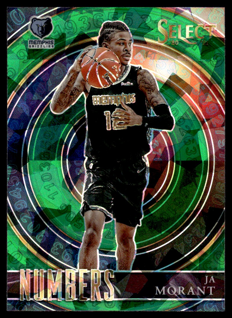 2021-22 Panini Select Green Ice By the numbers Ja Morant Memphis