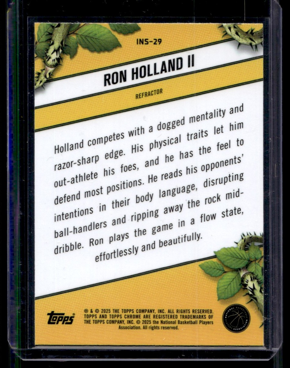 2025-26 Topps Chrome Instinct Refractor Ron Holland II #INS-29 card back image