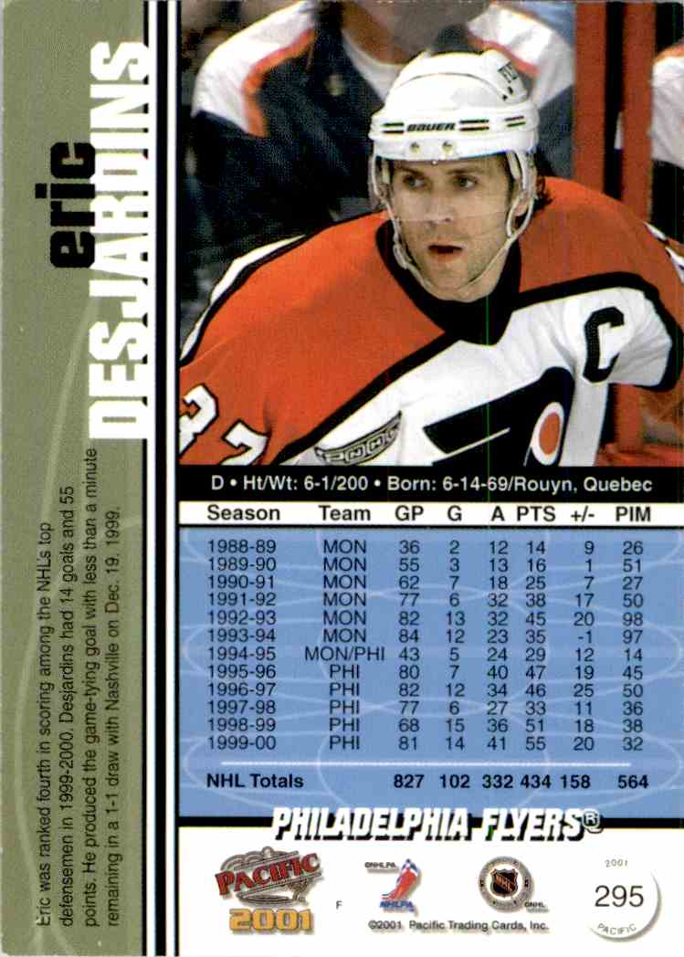 2000-01 Pacific Gold Eric Desjardins 27/50 #295 | eBay