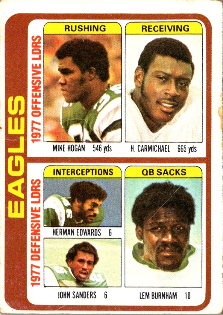 1978 Topps Mike Hogan/Harold Carmichael/Herman Edwards/John Sanders/Lem Burnham #521