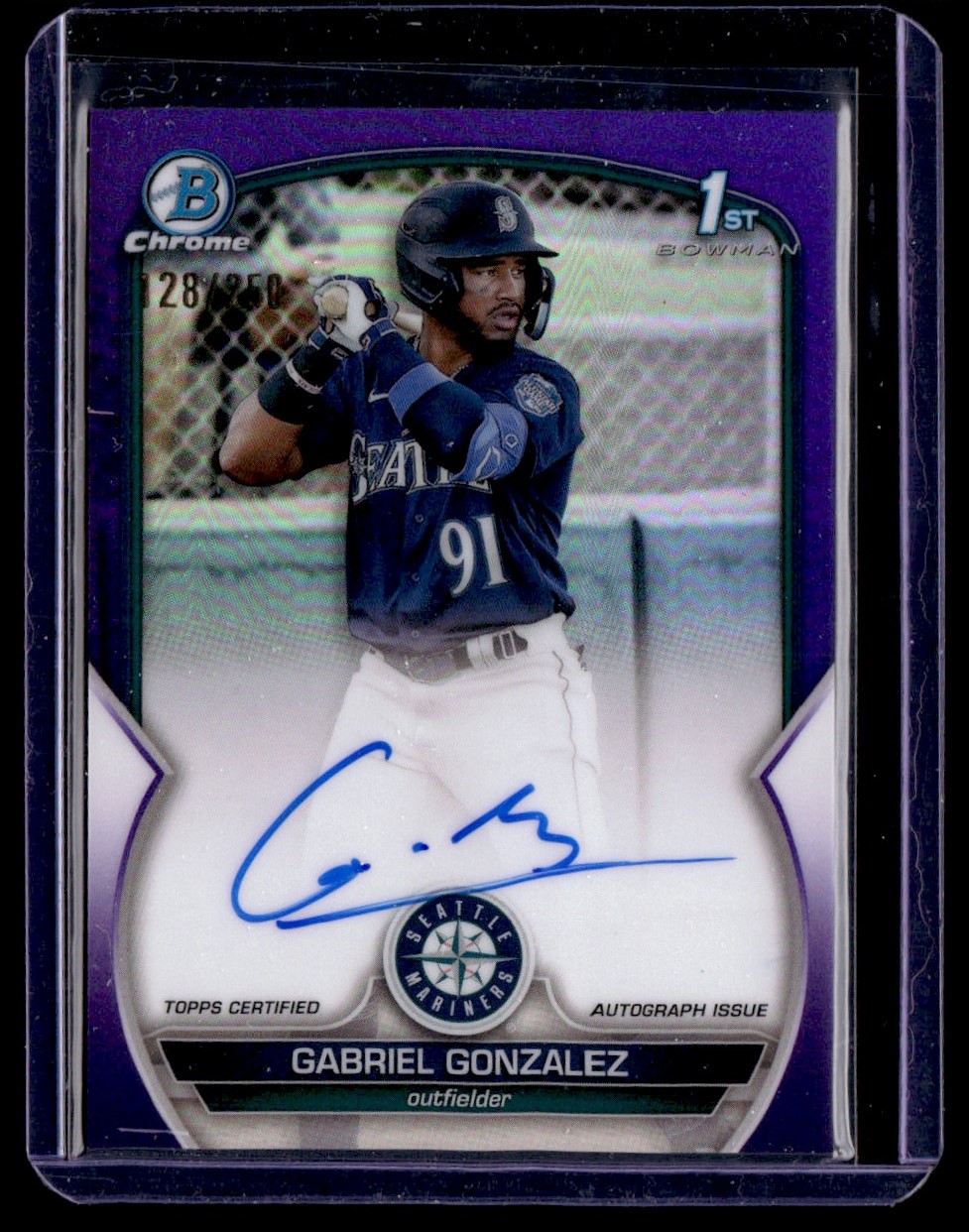 2023 Bowman Chrome Purple Refractor Autograph Gabriel Gonzalez #CPA-GG card front image