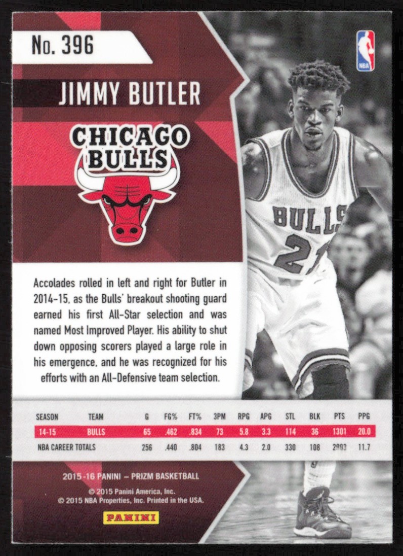 2015-16 Panini Prizm #396 Jimmy Butler Chicago Bulls | eBay