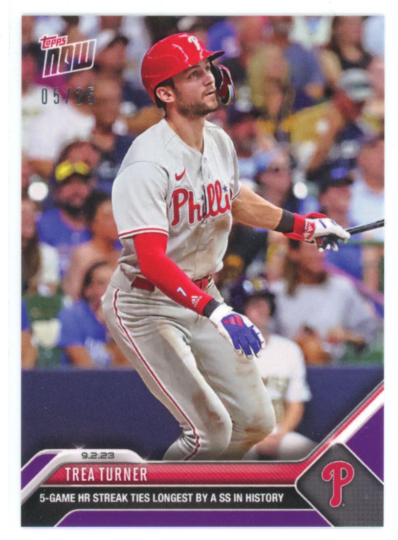 2023 Topps Now Purple Parallel Trea Turner 5/25 Philadelphia 