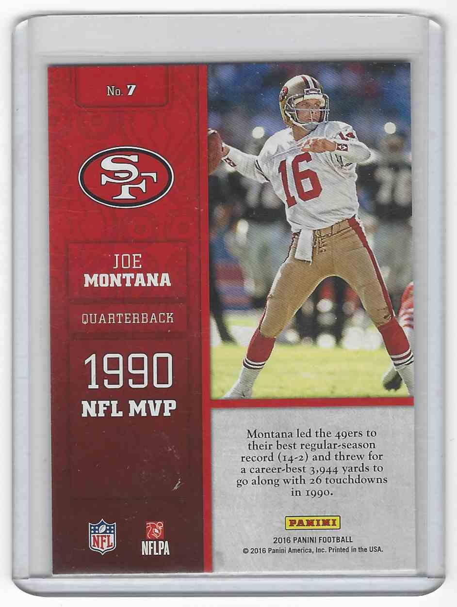 2016 Panini Decorated #7 Joe Montana San Francisco 49ers Football Card
