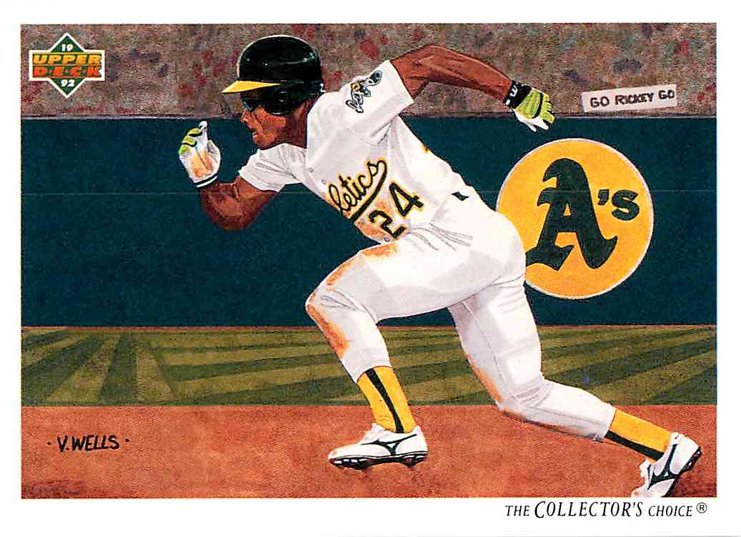 Rickey Henderson iconic art card from 1991 Upper Deck