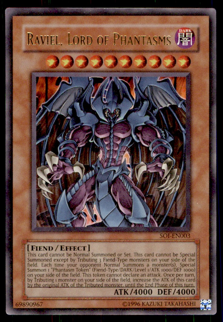 1996 Yu-Gi-Oh! Raviel, Lord Of Phantasms #SOI-EN003 on Kronozio