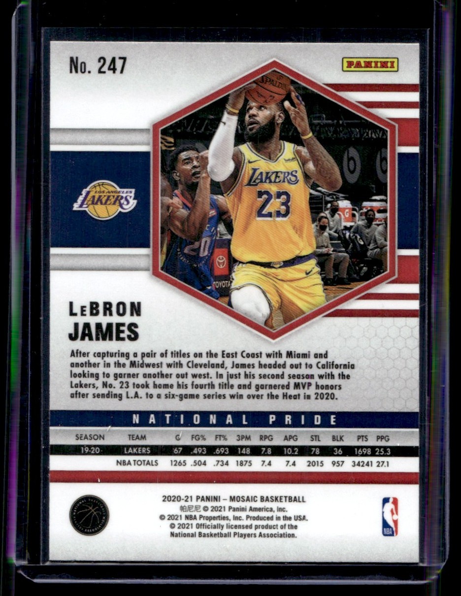 2024-25 Panini Mosaic National Pride LeBron James Los