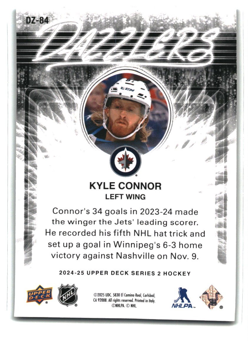2024-25 Upper Deck Kyle Connor #DZ-84 card back image