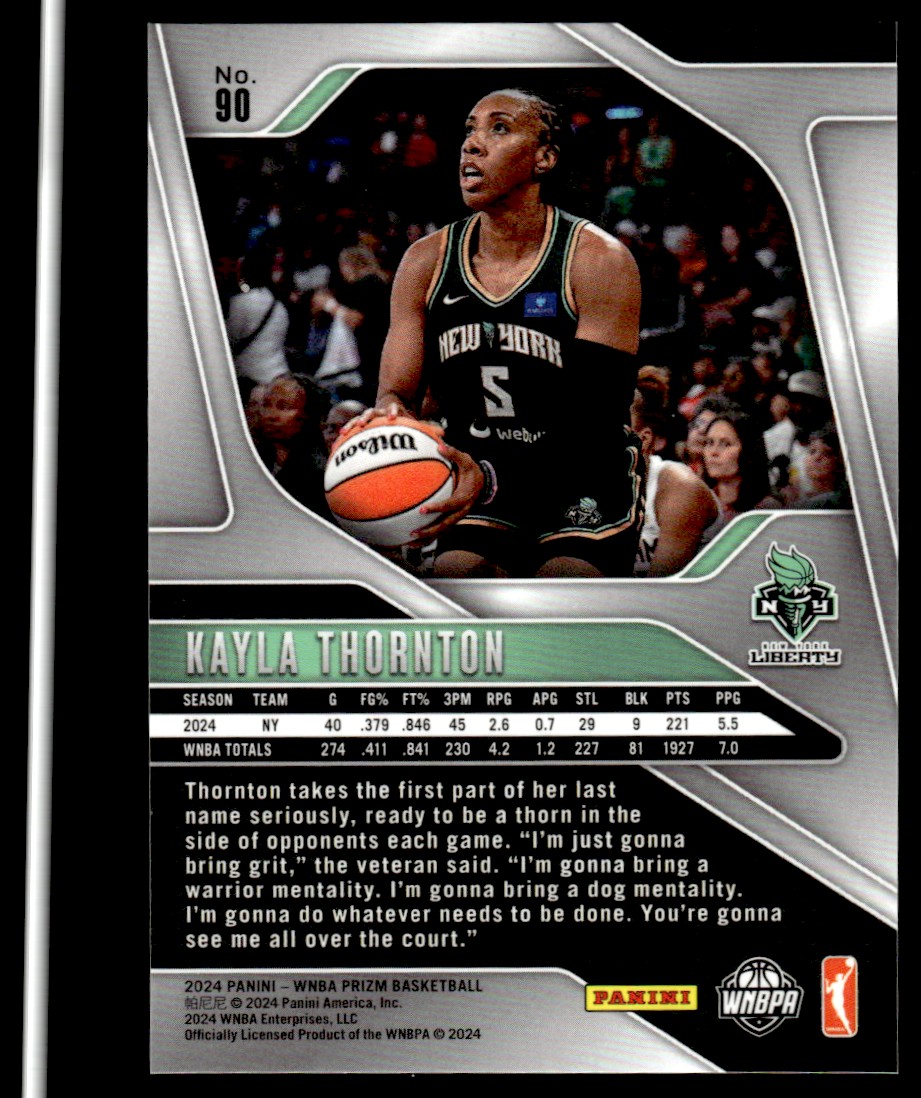 2024-25 Panini Prizm WNBA Kayla Thornton #90 card back image