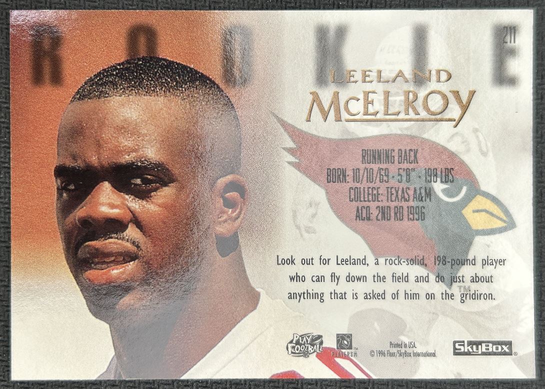 1996 Pacific Leeland McElroy #10 card back image
