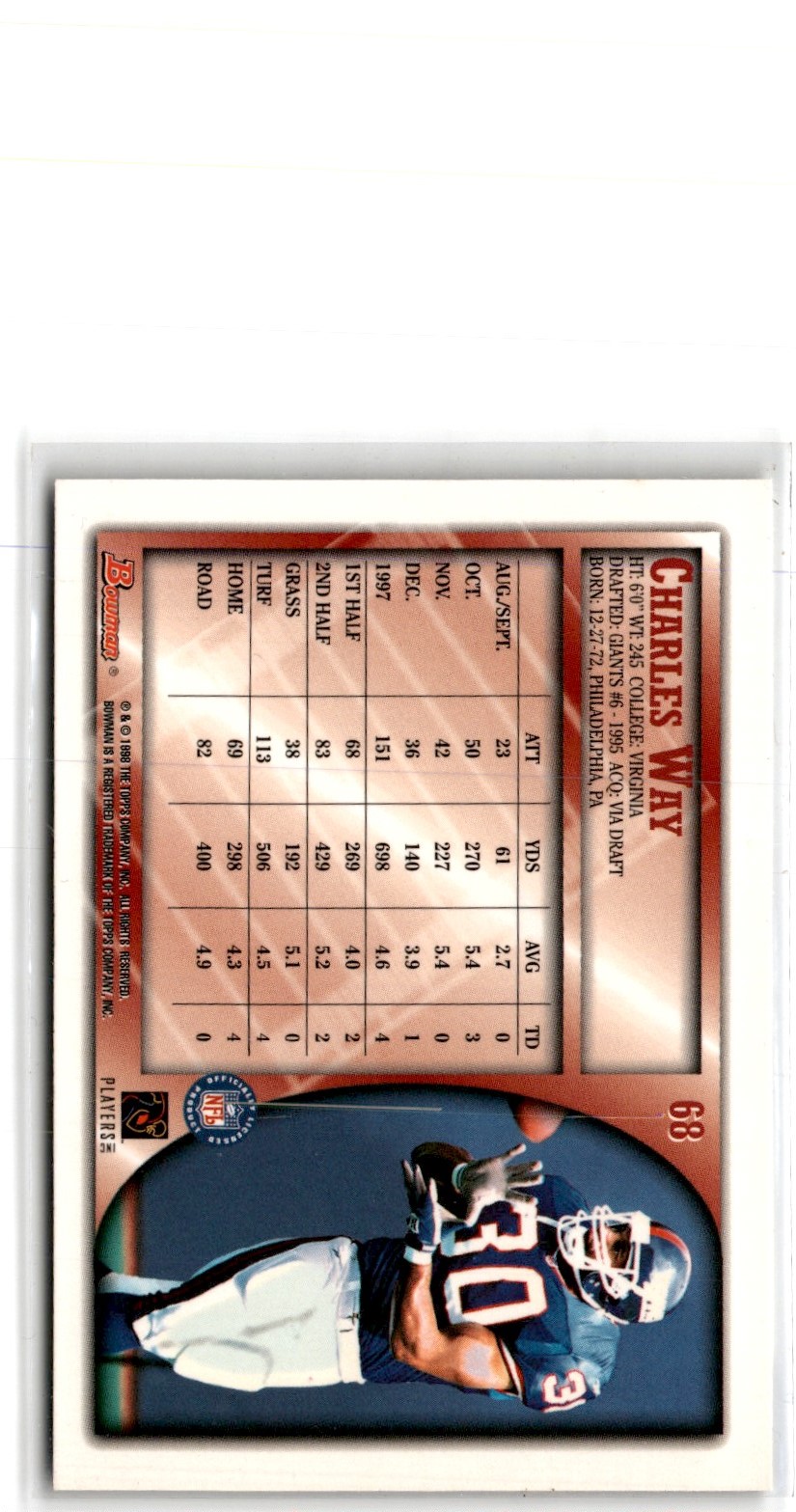 1998 Bowman Charles Way #68 card back image