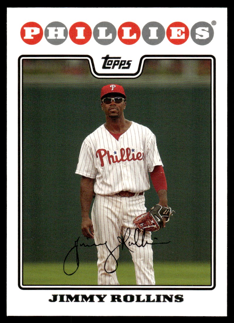 2008 Topps Baseball Card Jimmy Rollins Philadelphia Phillies #30