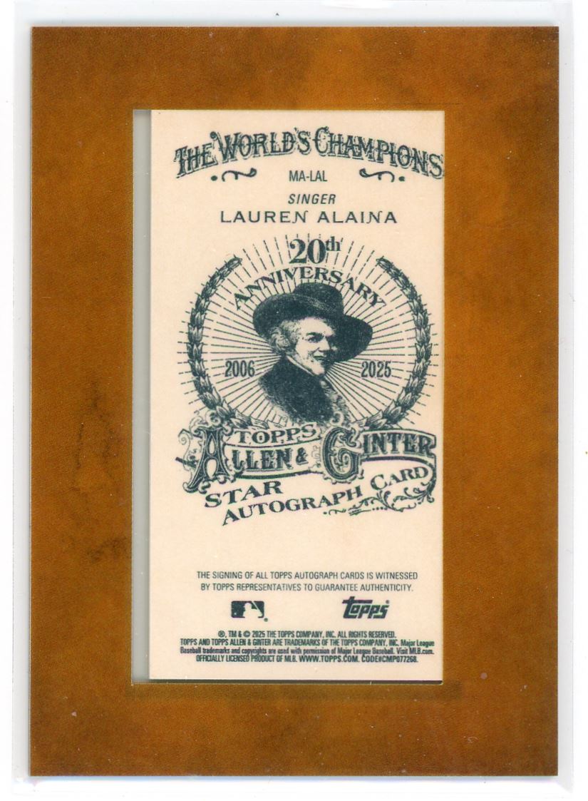 2025 Topps Allen & Ginter Framed Mini Lauren Alaina Auto | eBay