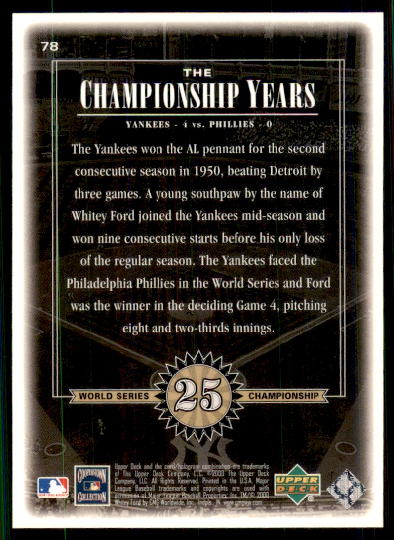 2000 Upper Deck Yankees Legends #78 Whitey Ford New York | eBay