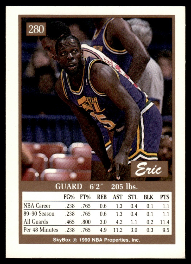 1990-91 SkyBox Eric Johnson #280 card back image
