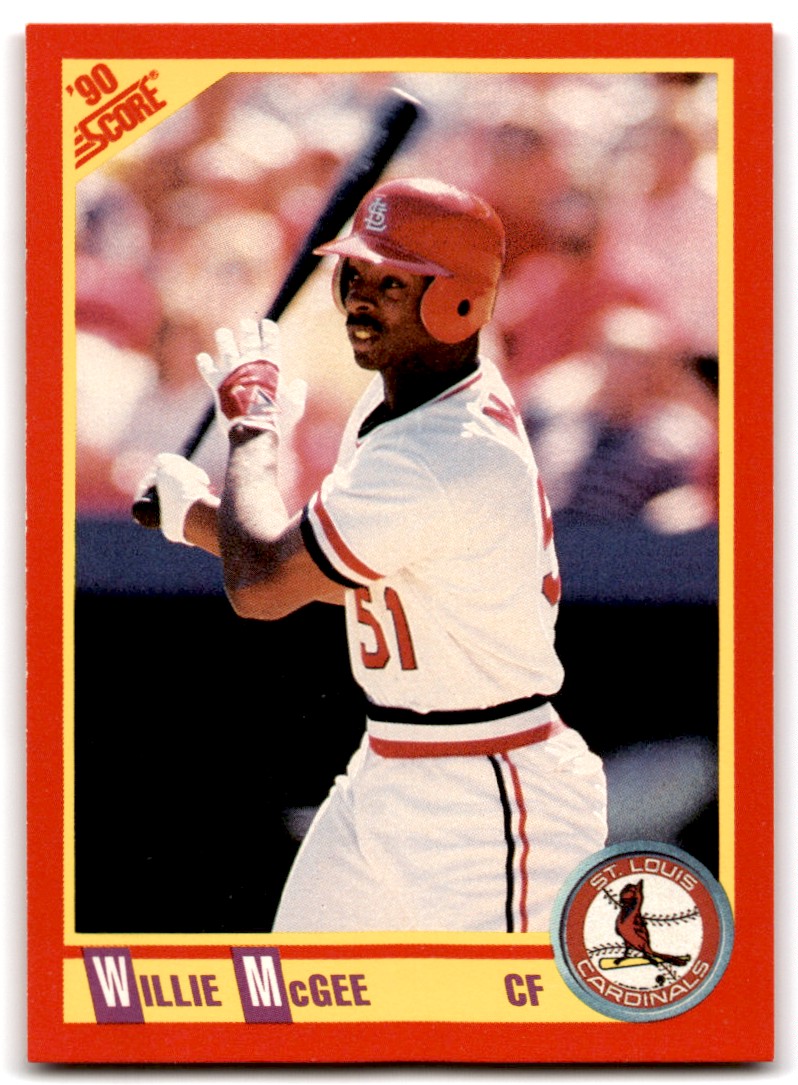 Willie McGee - Cardinals #374 Score 1990 Baseball Trading Card